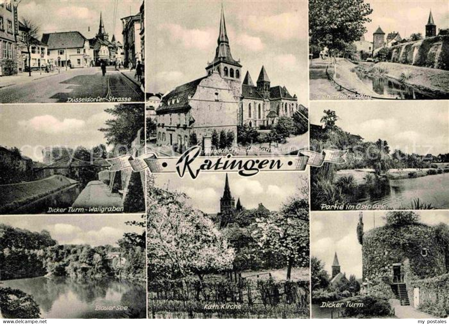 72895346 Ratingen Duesseldorfer Strasse Dicker Turm Wallgraben Blauer See Kirche - Ratingen