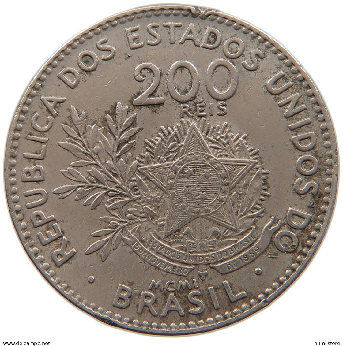 BRAZIL 200 REIS 1901 #s092 0315 - Brazilië