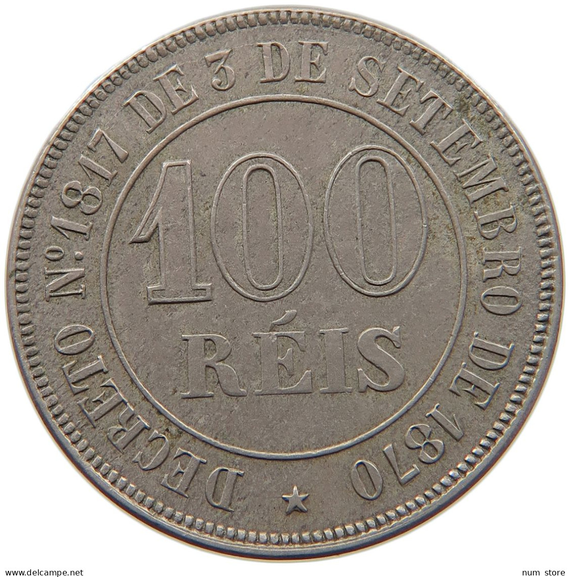 BRAZIL 100 REIS 1871 #s092 0239 - Brazil