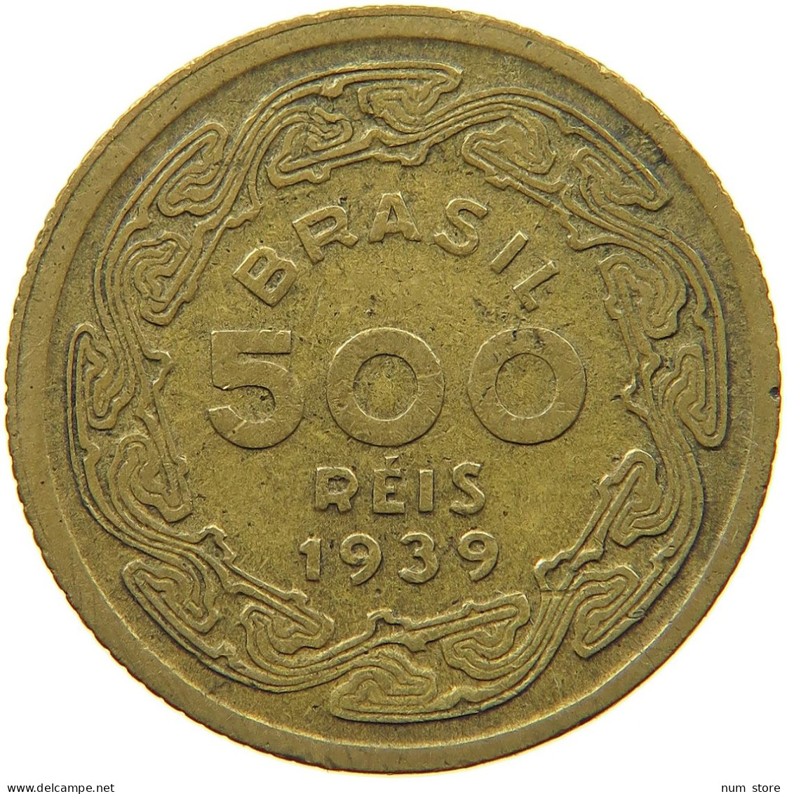 BRAZIL 500 REIS 1939 #s089 0115 - Brasile