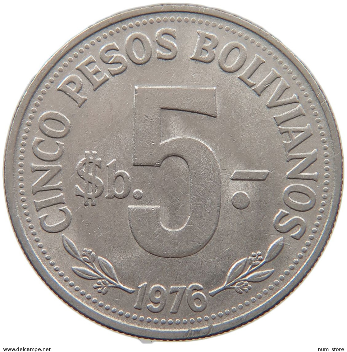 BOLIVIA 5 BOLIVIANOS 1976 #s101 0027 - Bolivie