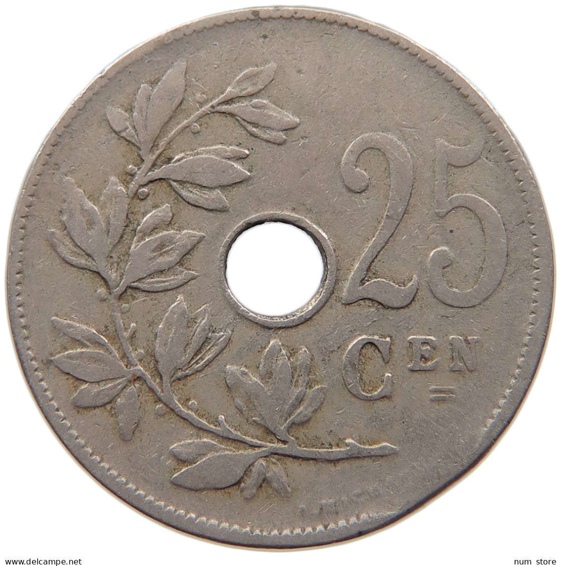 BELGIUM 25 CENTIMES 1928 MINTING ERROR #s100 0285 - 25 Centimes