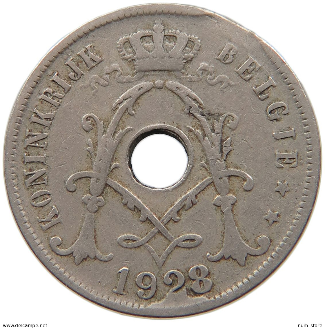 BELGIUM 25 CENTIMES 1928 MINTING ERROR #s100 0285 - 25 Centimes