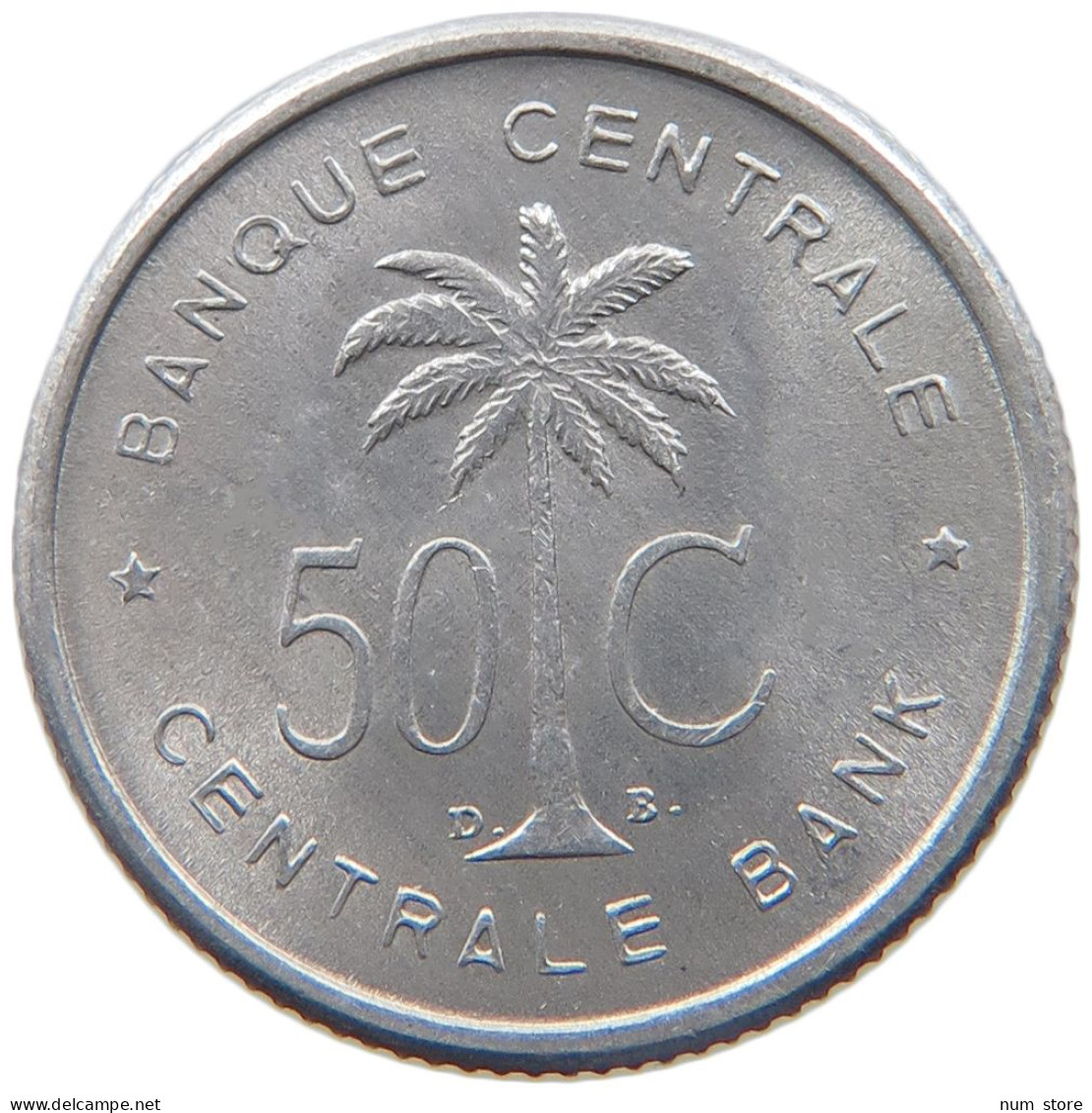 BELGIAN CONGO 50 CENTIMES 1955 #s089 0349 - 1951-1960: Baudouin I