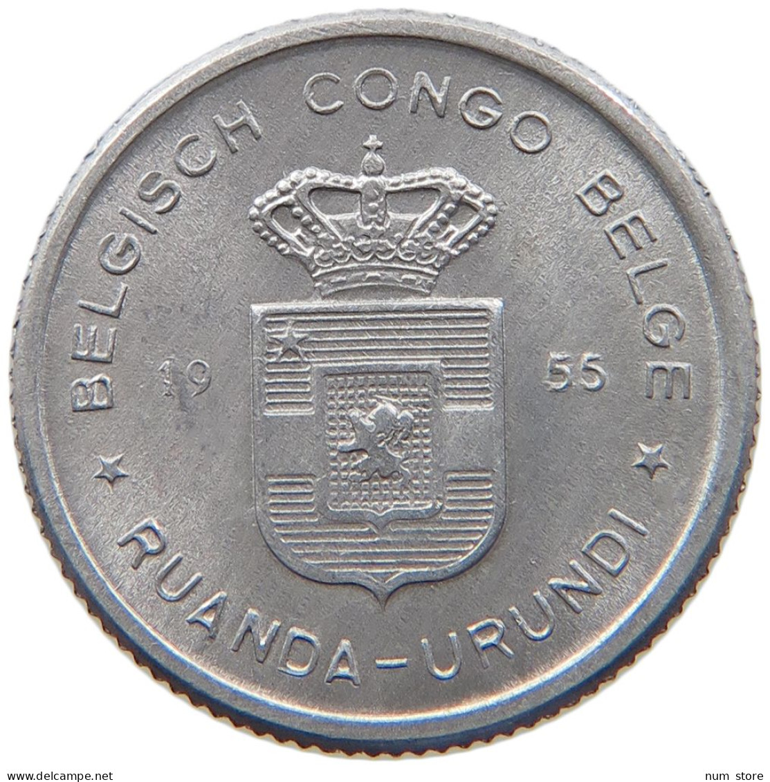 BELGIAN CONGO 50 CENTIMES 1955 #s089 0349 - 1951-1960: Baldovino I