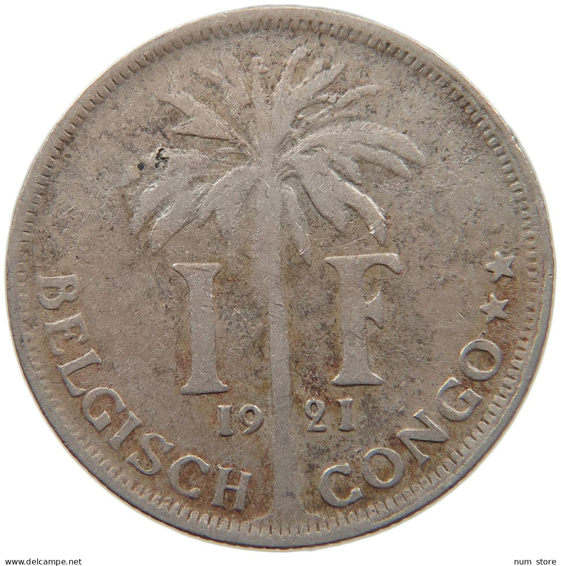 BELGIAN CONGO FRANC 1921 #s092 0185 - 1910-1934: Albert I.