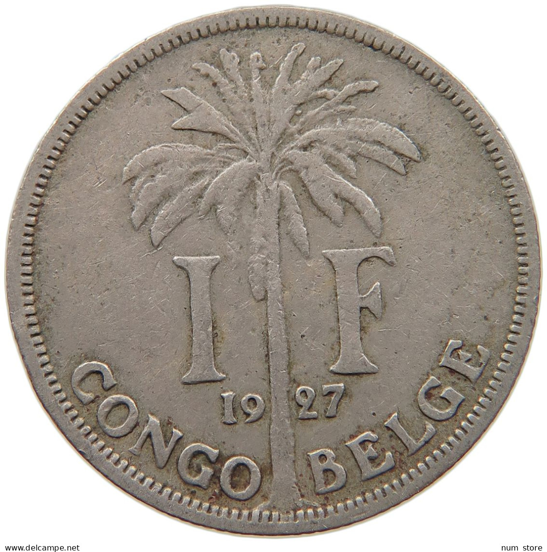 BELGIAN CONGO FRANC 1927 #s092 0191 - 1910-1934: Albert I.