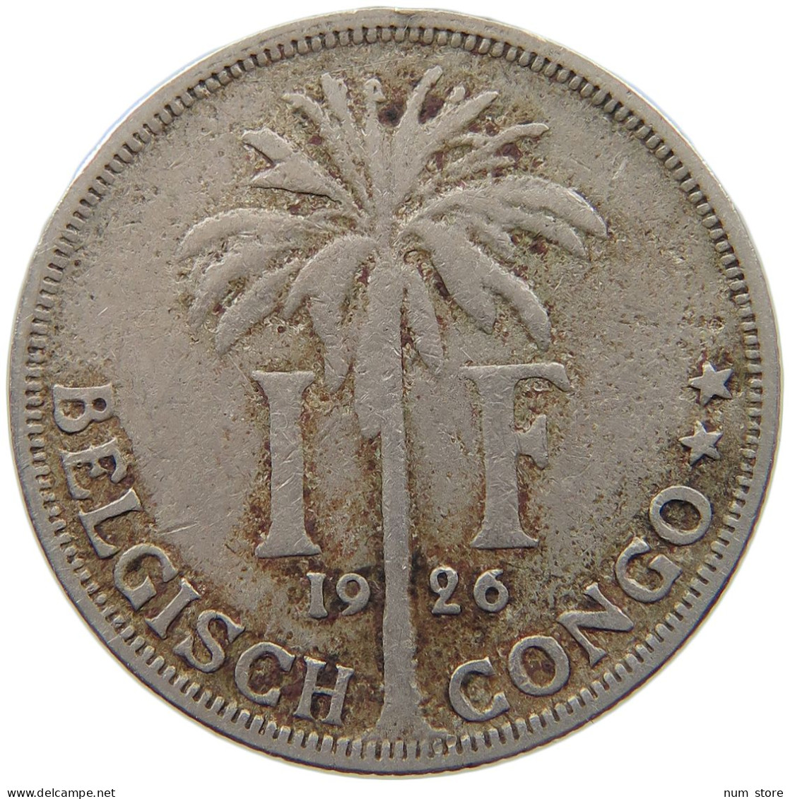 BELGIAN CONGO FRANC 1926 #s094 0597 - 1910-1934: Albert I.