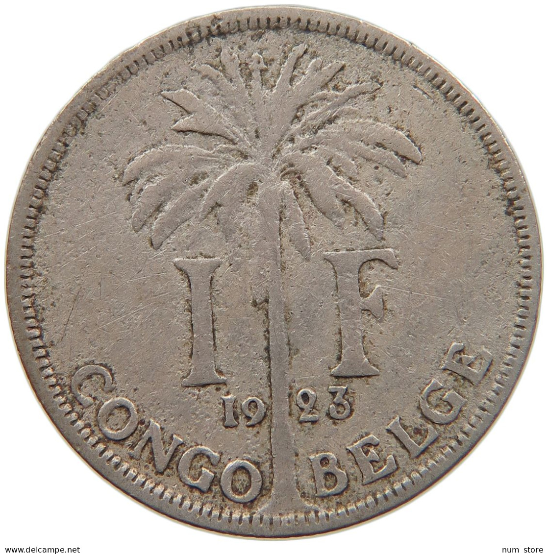 BELGIAN CONGO FRANC 1923 #s092 0177 - 1910-1934: Alberto I