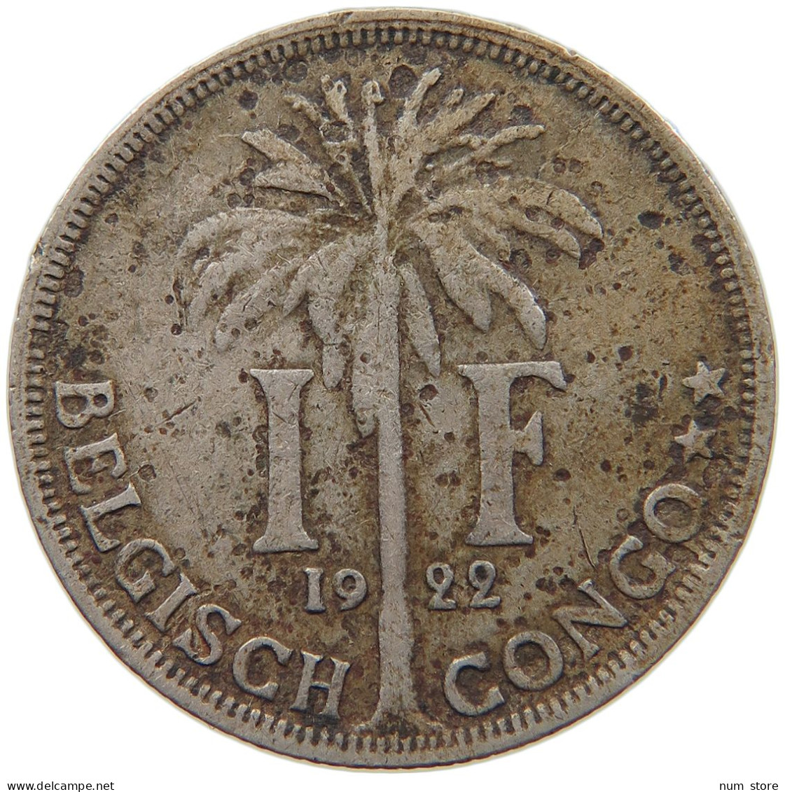 BELGIAN CONGO FRANC 1922 #s092 0183 - 1910-1934: Alberto I