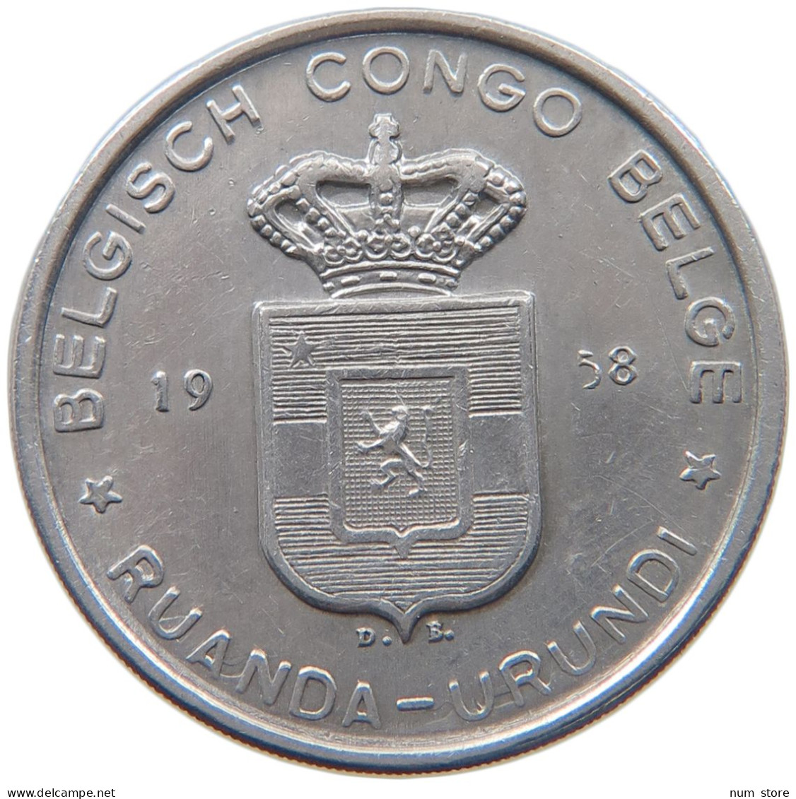 BELGIAN CONGO 5 FRANCS 1958 #s090 0075 - 1951-1960: Baldovino I