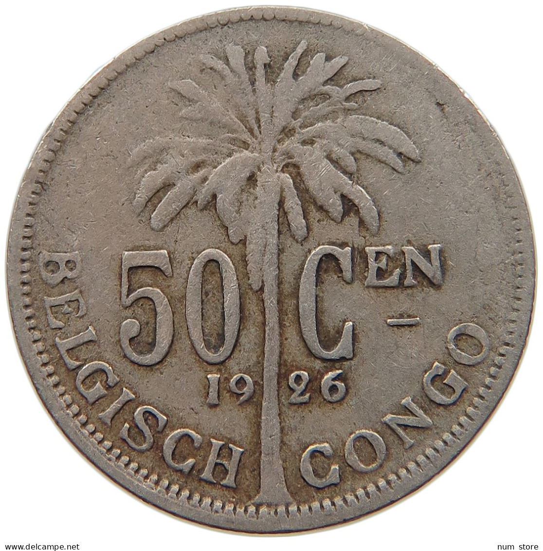 BELGIAN CONGO 50 CENTIMES 1926 #s090 0249 - 1951-1960: Boudewijn I