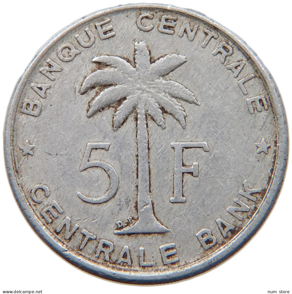 BELGIAN CONGO 5 FRANCS 1958 #s090 0077 - 1951-1960: Boudewijn I