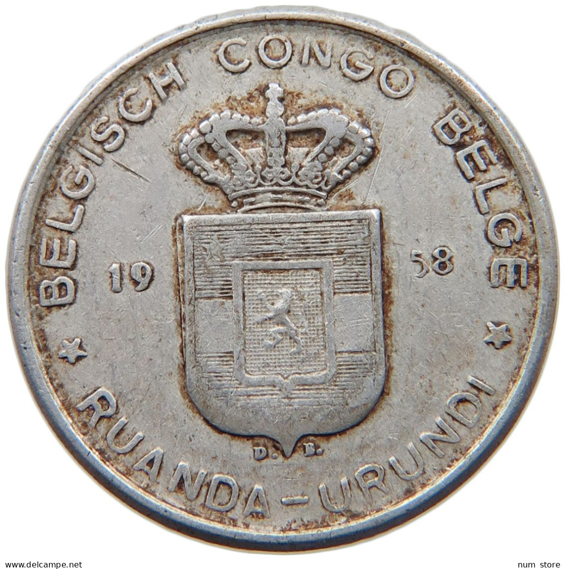 BELGIAN CONGO 5 FRANCS 1958 #s090 0077 - 1951-1960: Baudouin I.