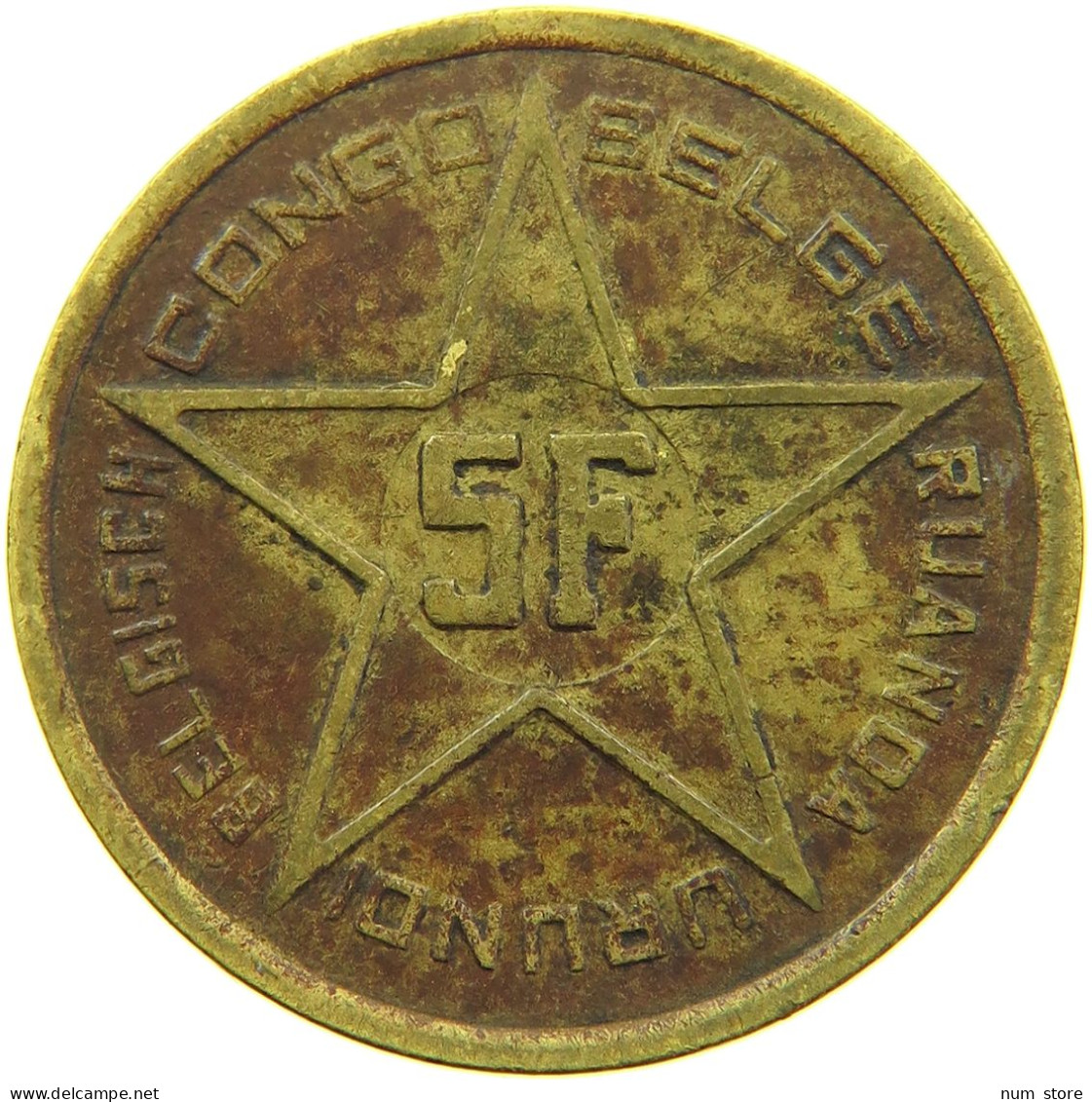 BELGIAN CONGO 5 FRANCS 1952 #s090 0399 - 1951-1960: Baudouin I.