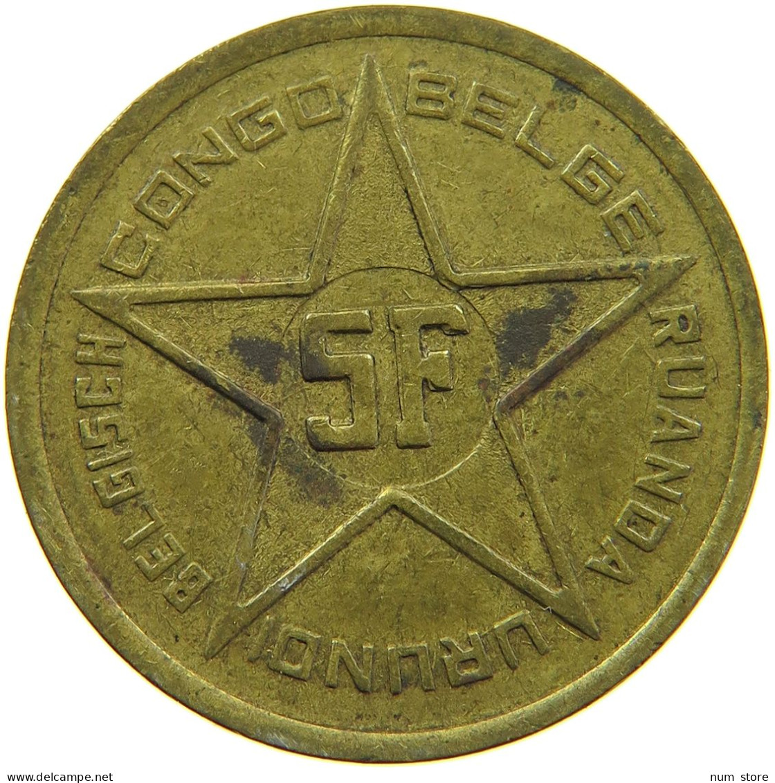 BELGIAN CONGO 5 FRANCS 1952 #s090 0401 - 1951-1960: Baudouin I