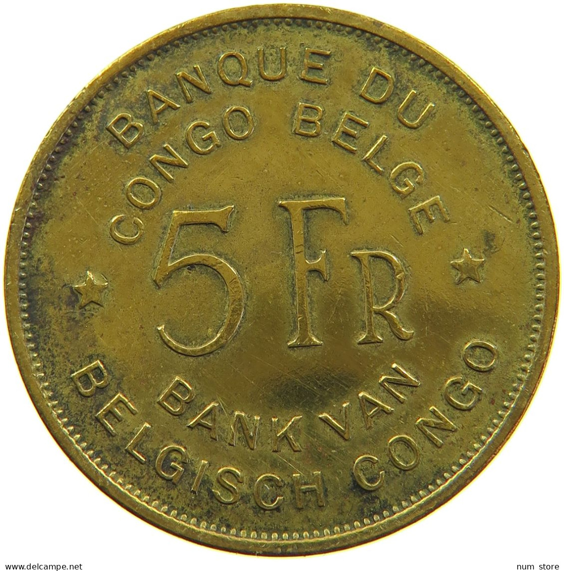 BELGIAN CONGO 5 FRANCS 1947 #s090 0407 - 1945-1951: Regentschap