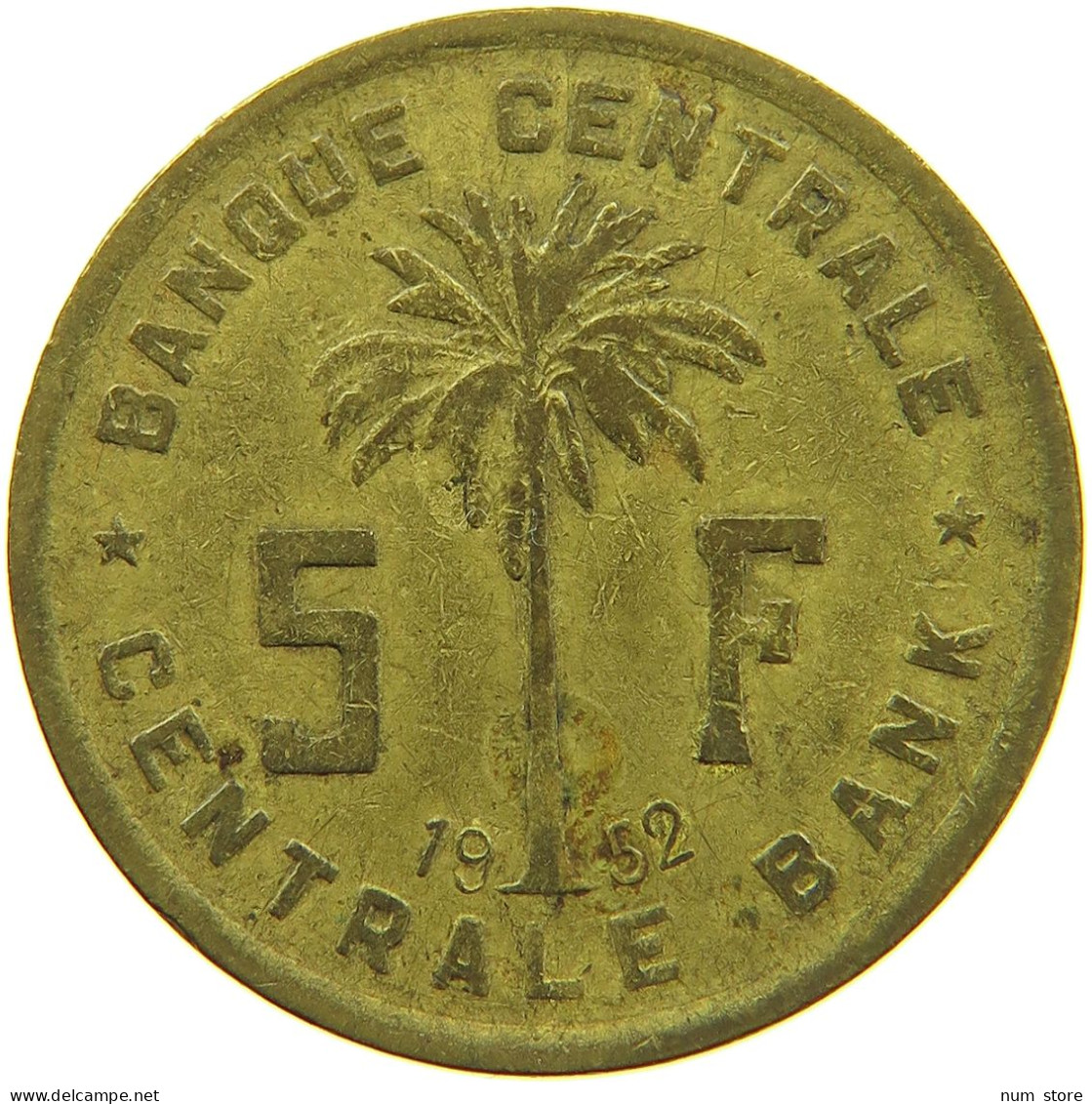BELGIAN CONGO 5 FRANCS 1952 #s090 0397 - 1951-1960: Boudewijn I
