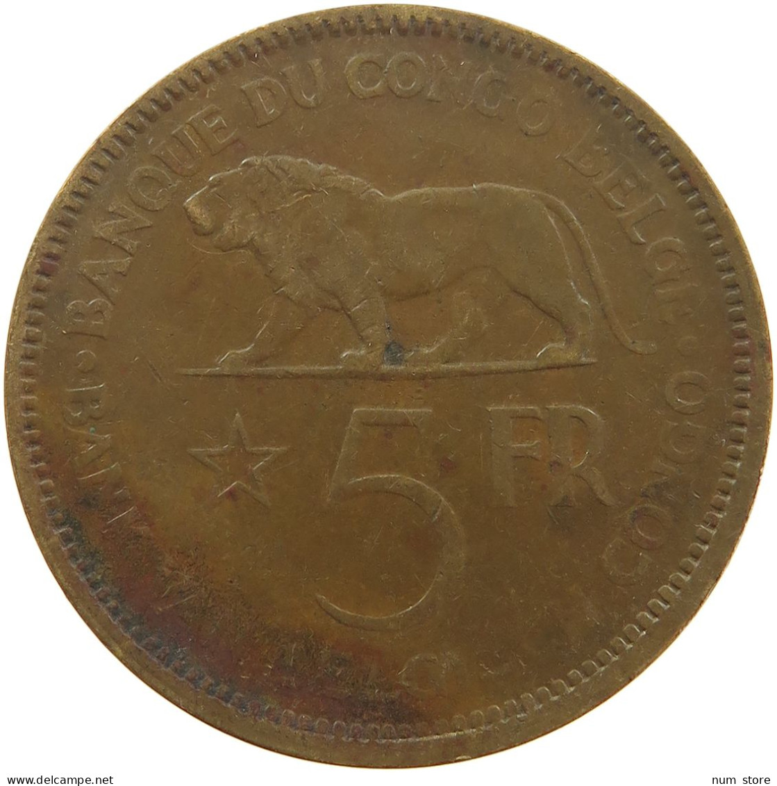 BELGIAN CONGO 5 FRANCS 1936 #s092 0093 - 1934-1945: Leopold III.