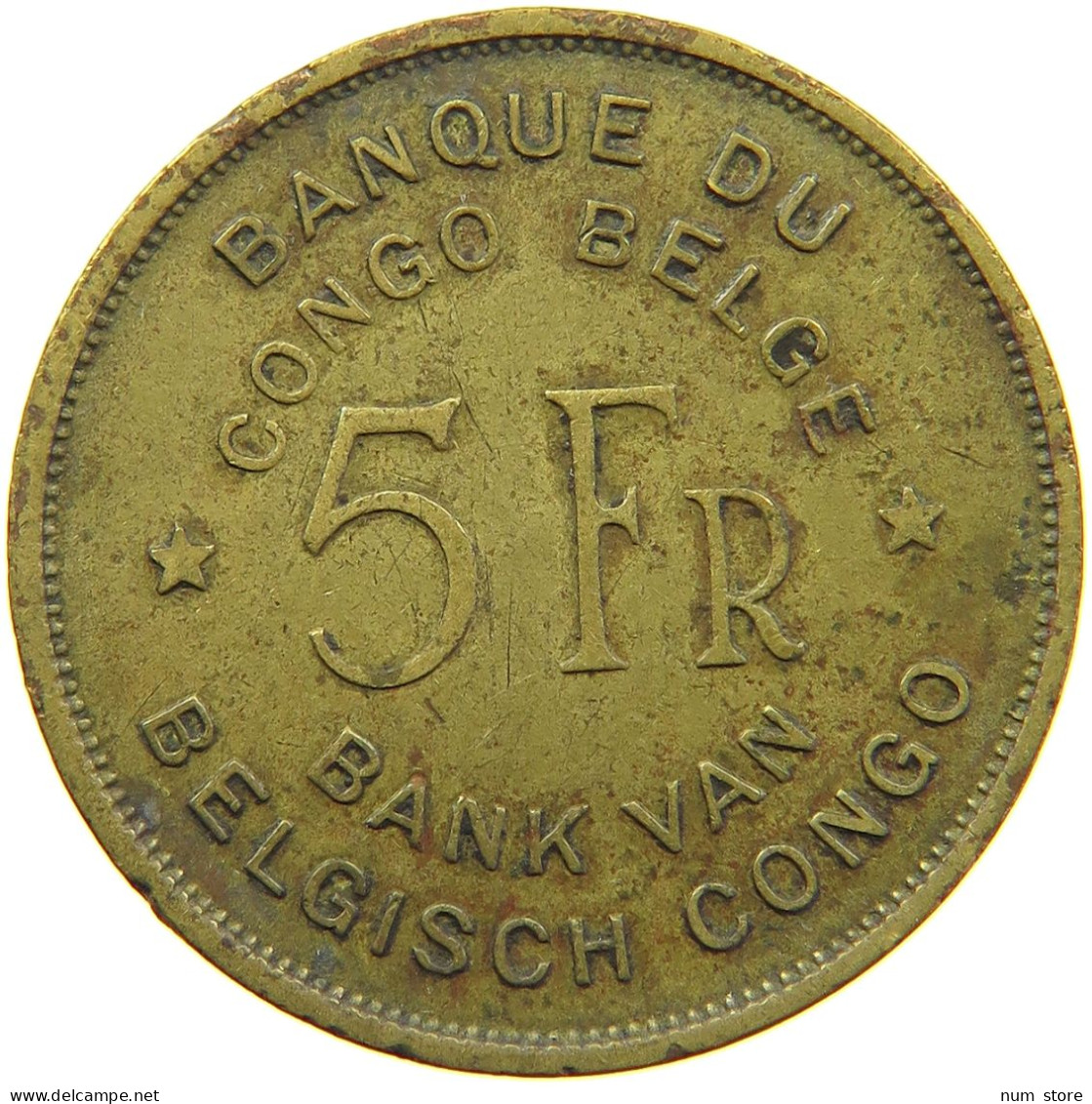 BELGIAN CONGO 5 FRANCS 1947 #s090 0405 - 1945-1951: Regentschap