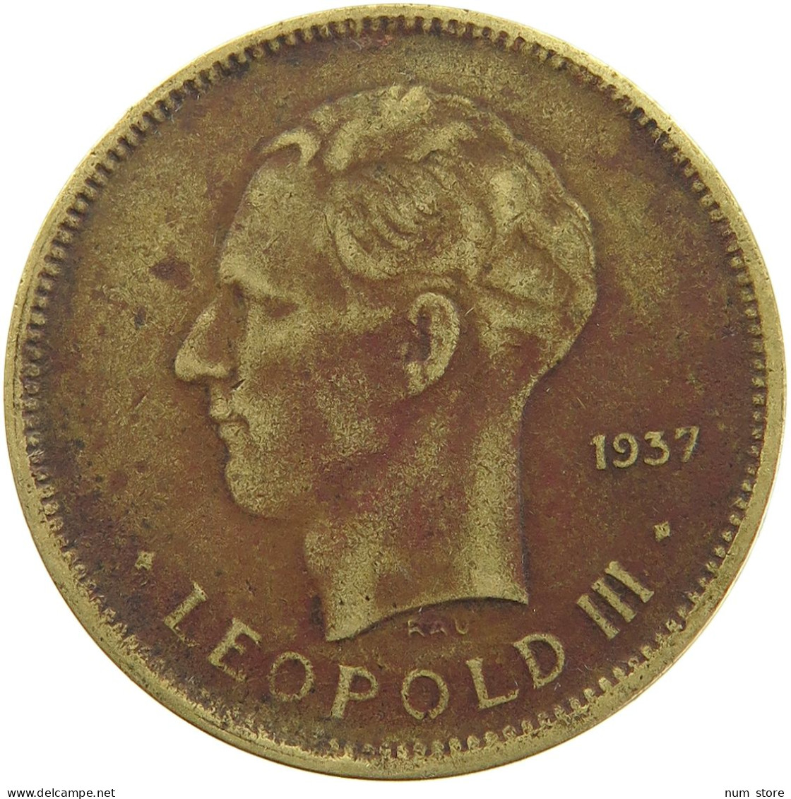 BELGIAN CONGO 5 FRANCS 1937 #s092 0073 - 1934-1945: Leopold III.