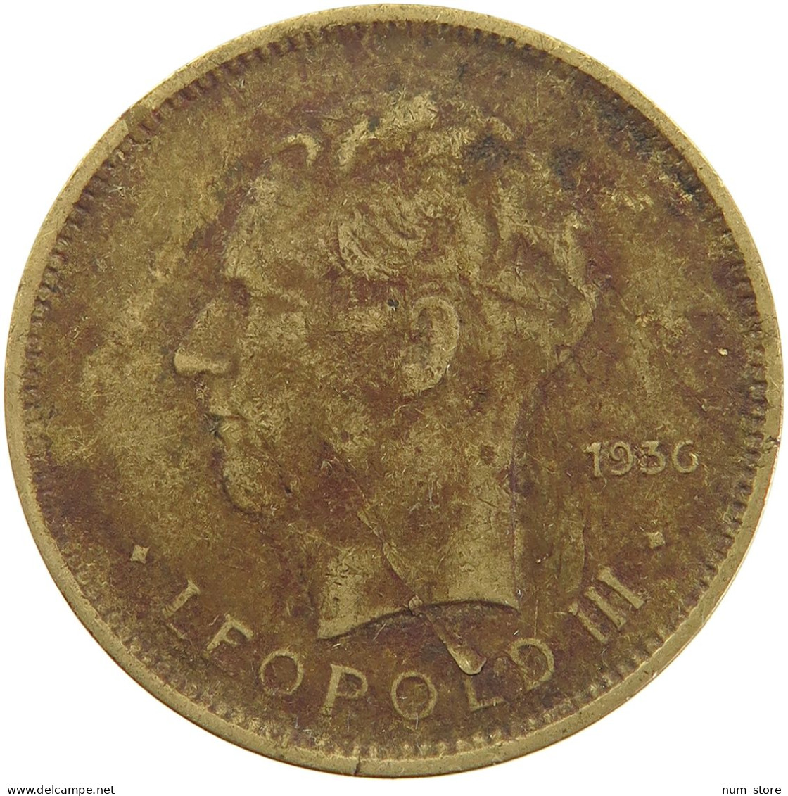 BELGIAN CONGO 5 FRANCS 1936 #s092 0087 - 1934-1945: Leopold III