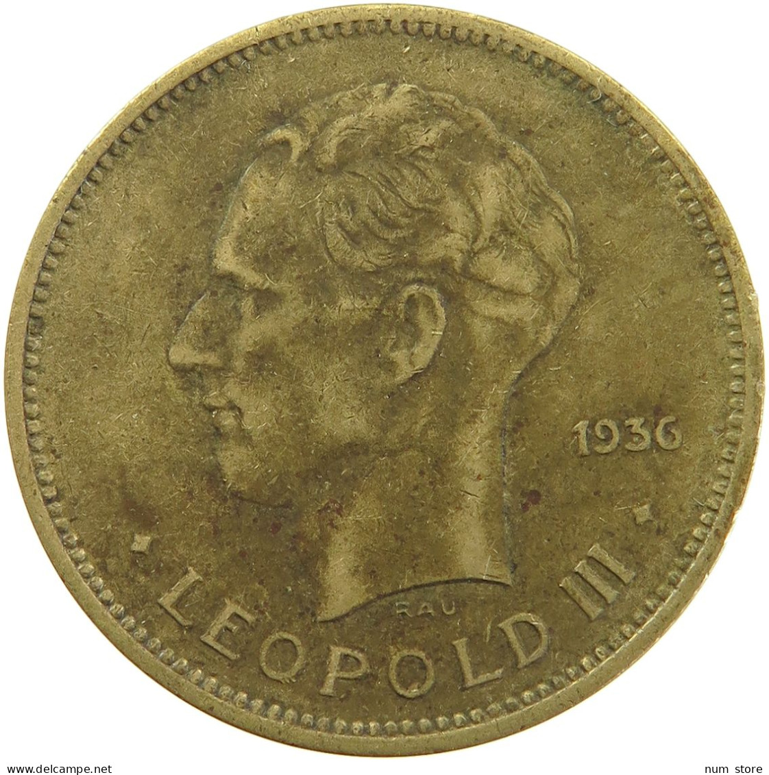 BELGIAN CONGO 5 FRANCS 1936 #s092 0069 - 1934-1945: Leopold III