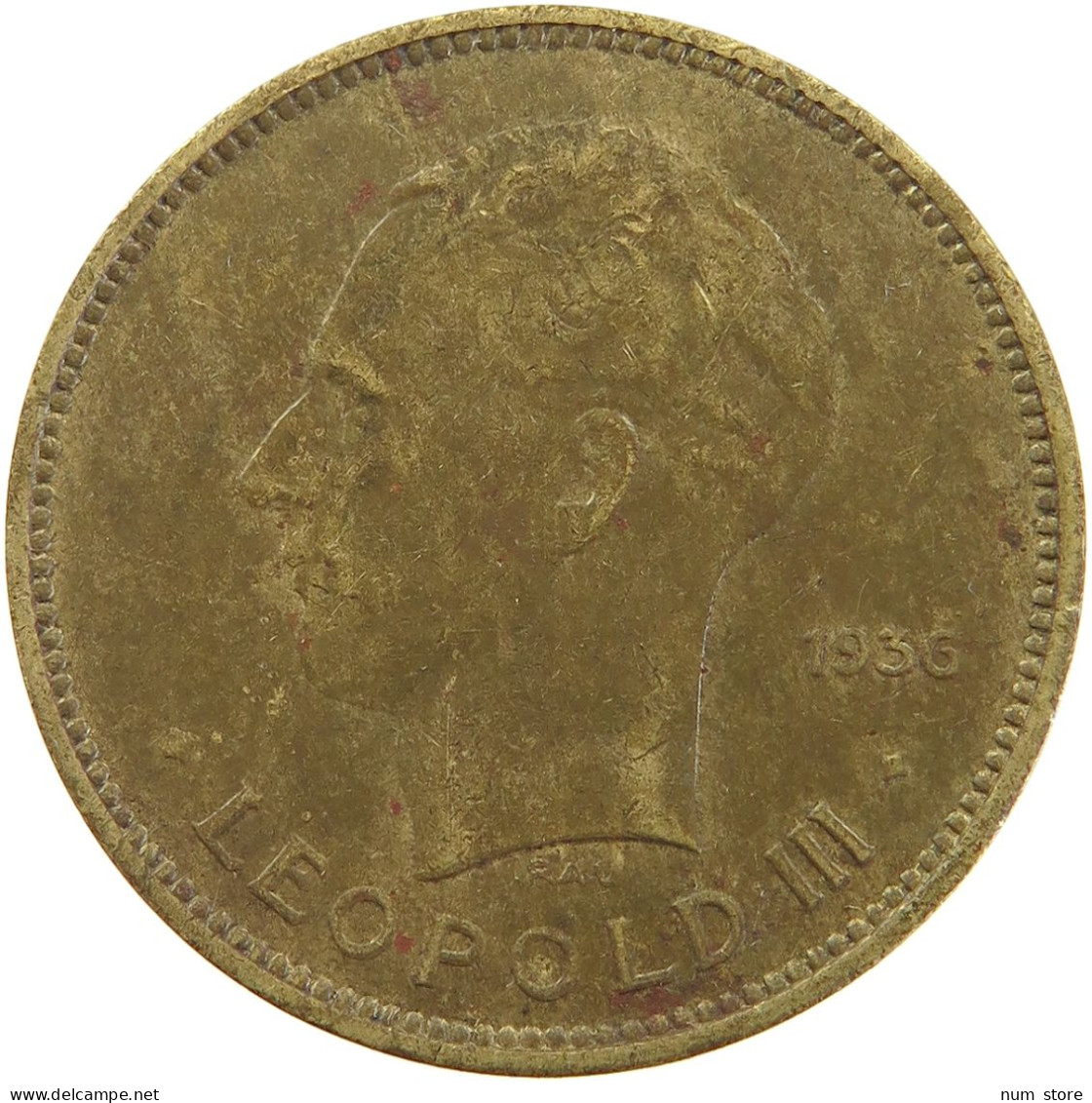 BELGIAN CONGO 5 FRANCS 1936 #s092 0071 - 1934-1945: Leopold III.