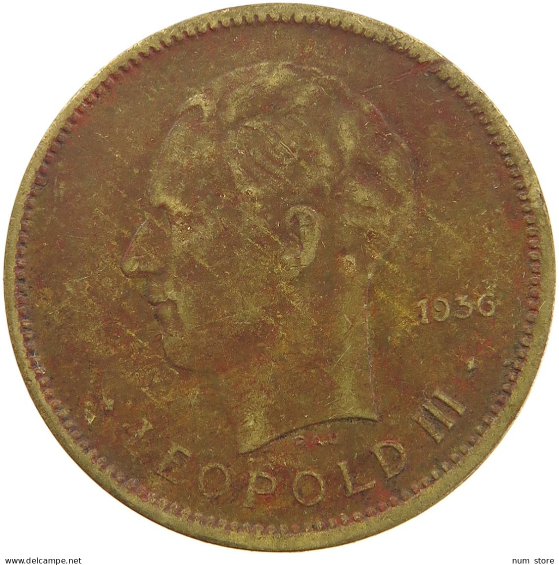 BELGIAN CONGO 5 FRANCS 1936 #s092 0067 - 1934-1945: Leopold III.