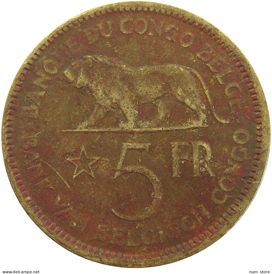 BELGIAN CONGO 5 FRANCS 1936 #s092 0067 - 1934-1945: Leopold III.