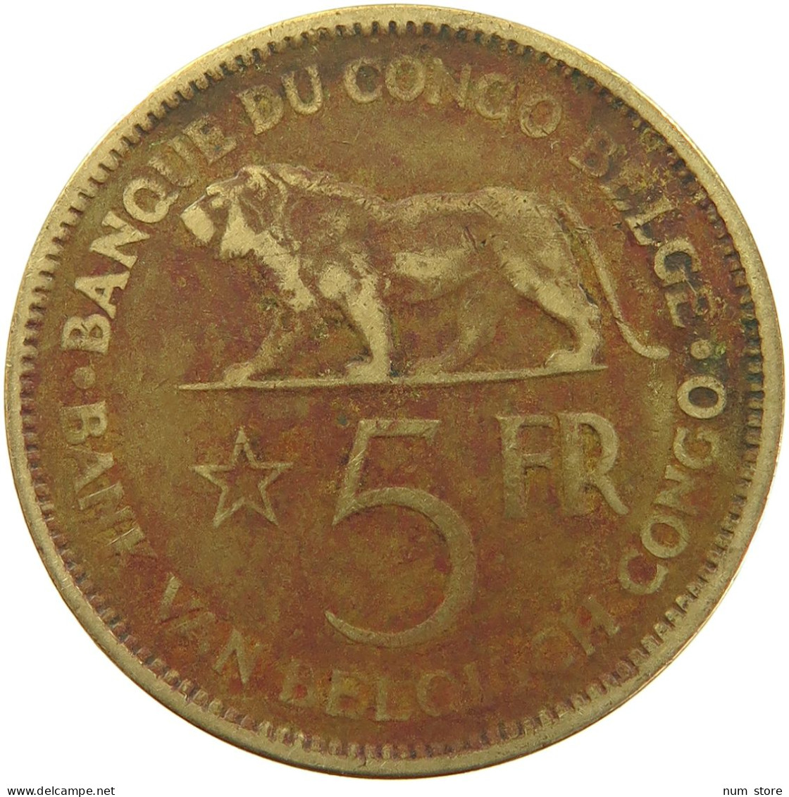 BELGIAN CONGO 5 FRANCS 1936 #s092 0063 - 1934-1945: Leopold III.