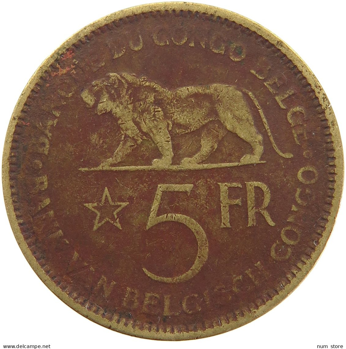 BELGIAN CONGO 5 FRANCS 1936 #s092 0059 - 1934-1945: Leopoldo III