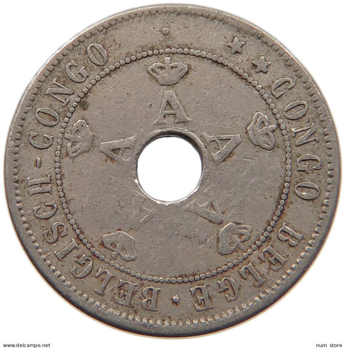 BELGIAN CONGO 20 CENTIMES 1910 #s092 0263 - 1910-1934: Albert I.