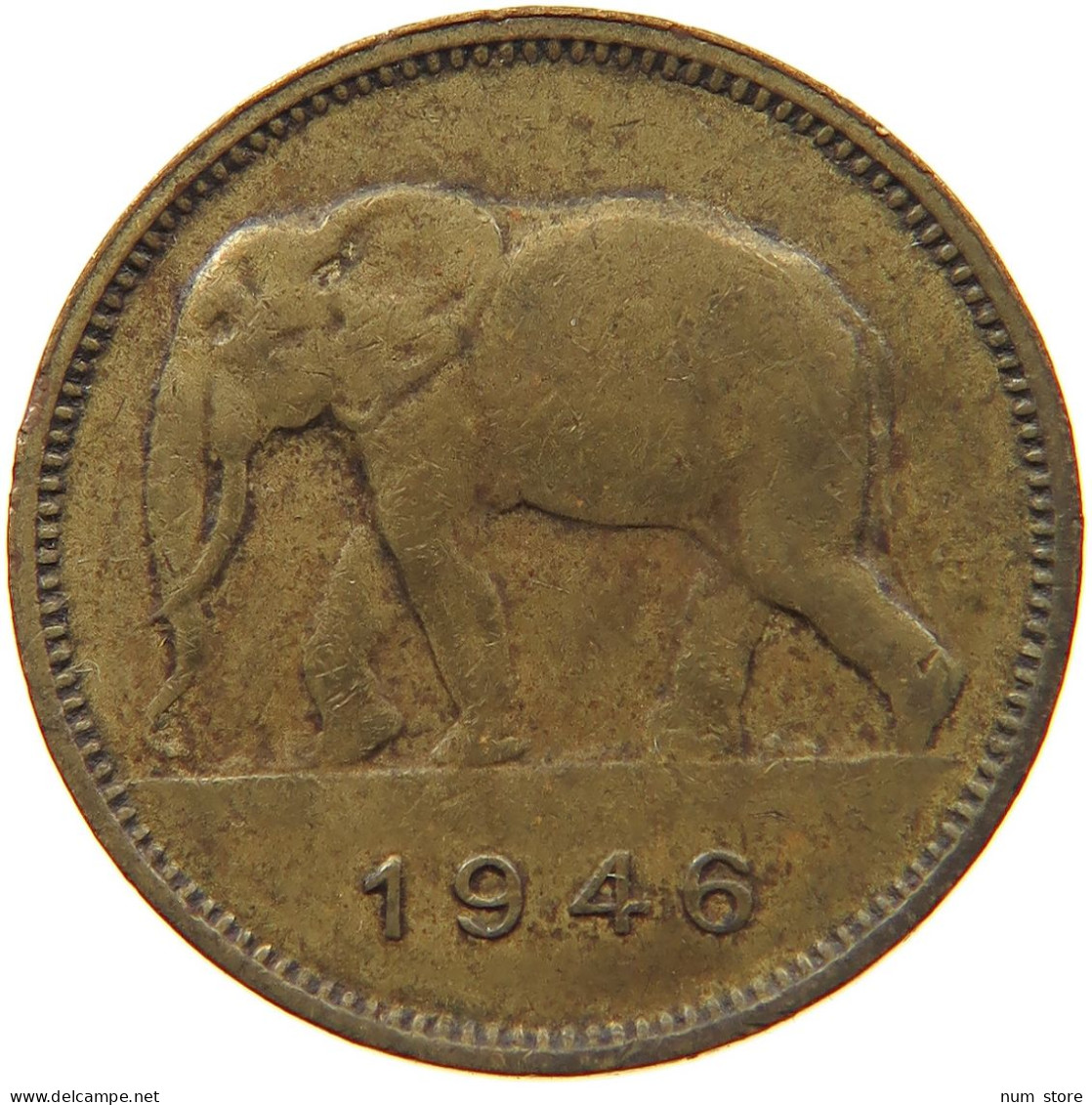 BELGIAN CONGO 2 FRANCS 1946 #s089 0029 - 1945-1951: Regency