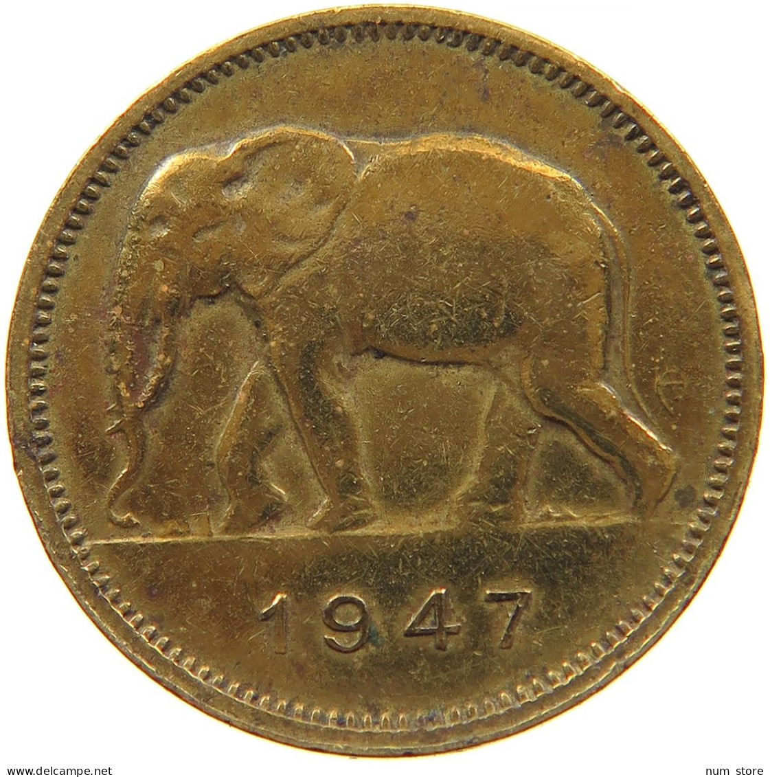 BELGIAN CONGO 2 FRANCS 1947 #s089 0181 - 1945-1951: Regency