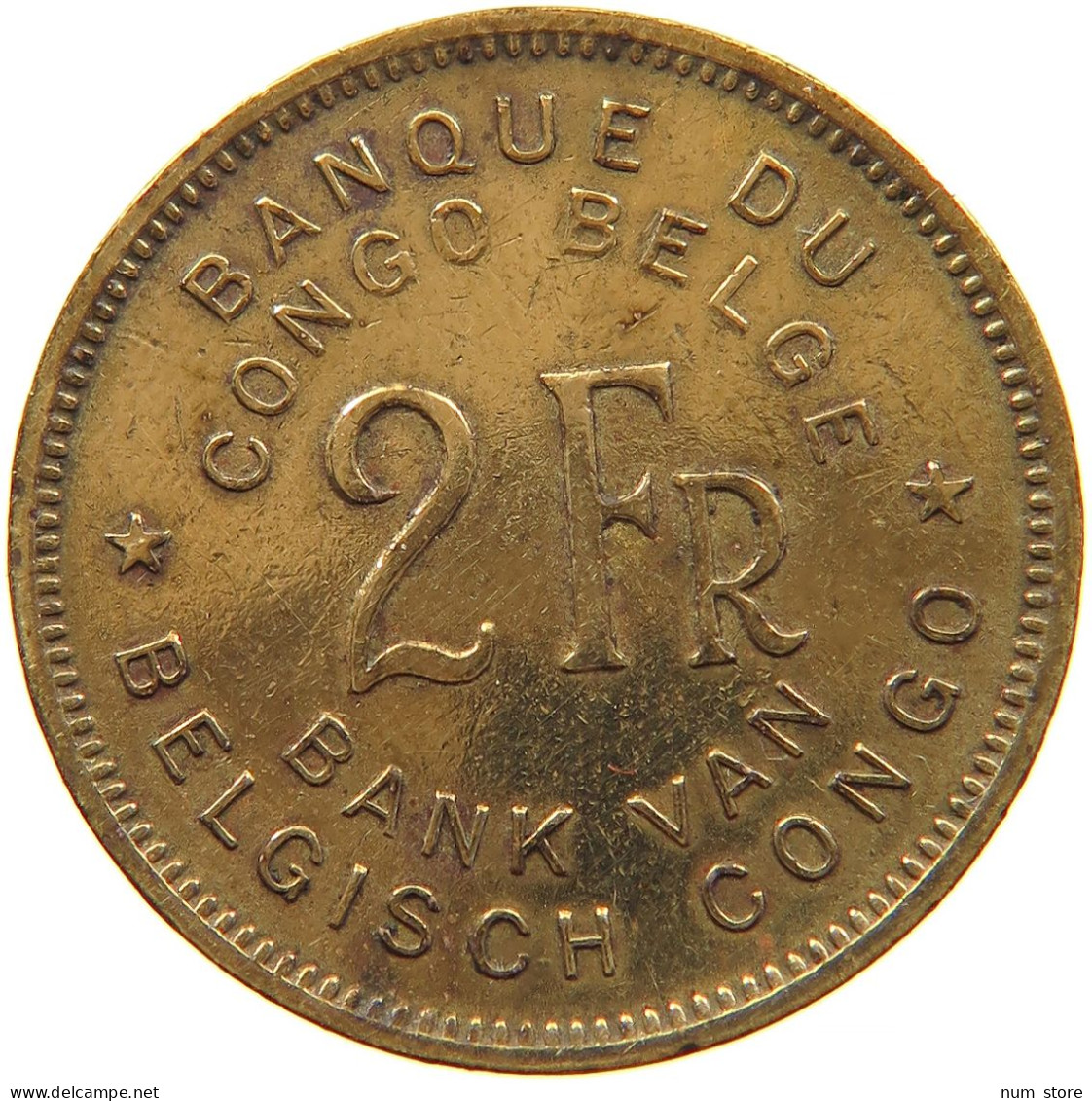BELGIAN CONGO 2 FRANCS 1947 #s089 0181 - 1945-1951: Régence