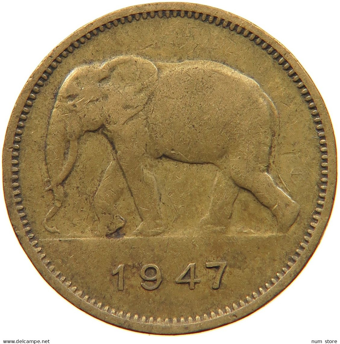 BELGIAN CONGO 2 FRANCS 1947 #s089 0025 - 1945-1951: Regency