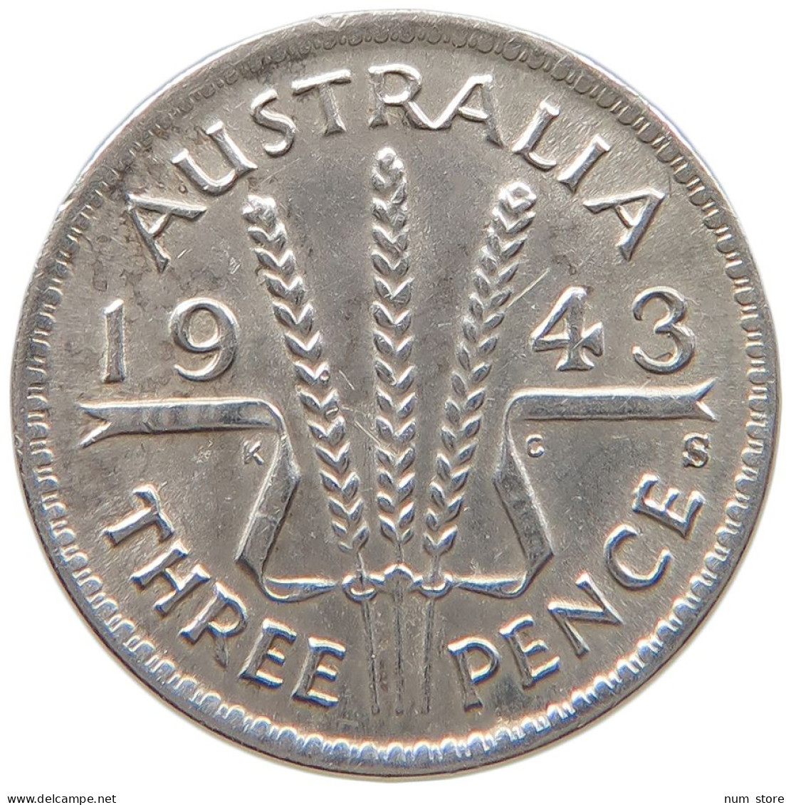 AUSTRALIA THREEPENCE 1943 #s100 0695 - Threepence