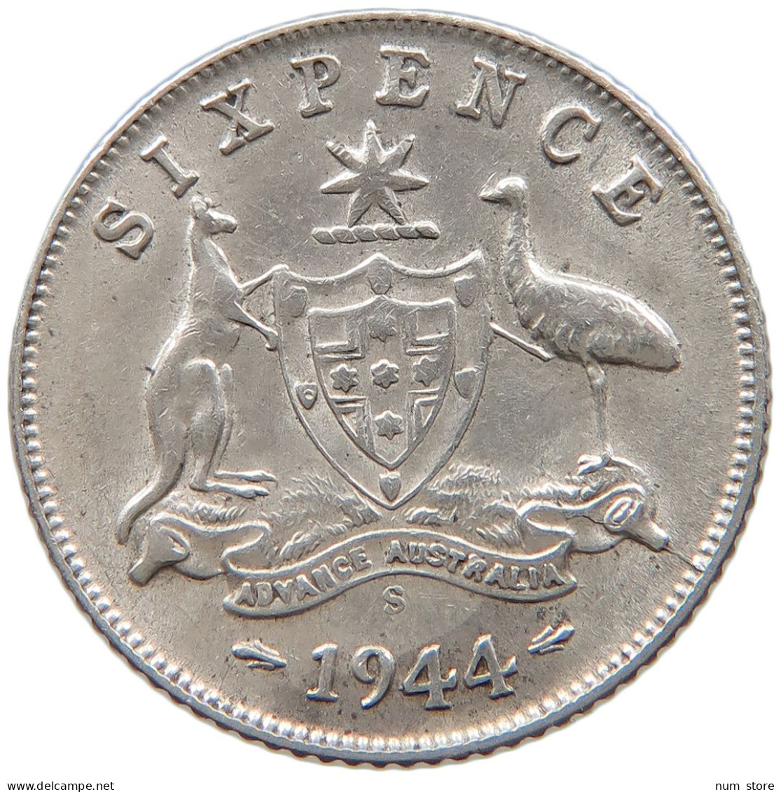 AUSTRALIA SIXPENCE 1944 S #s101 0113 - Sixpence