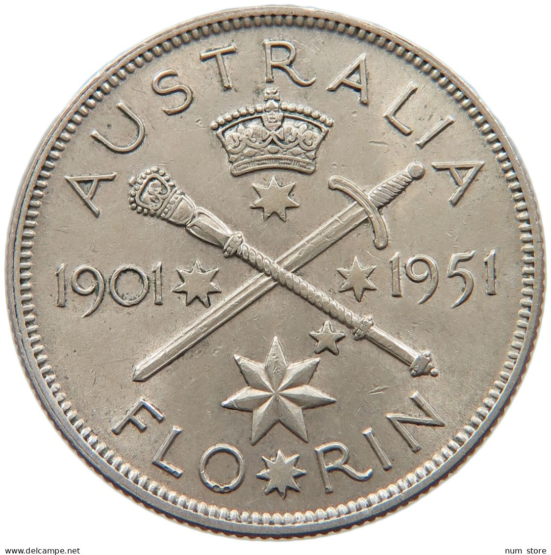 AUSTRALIA FLORIN 1951 #s099 0197 - Florin