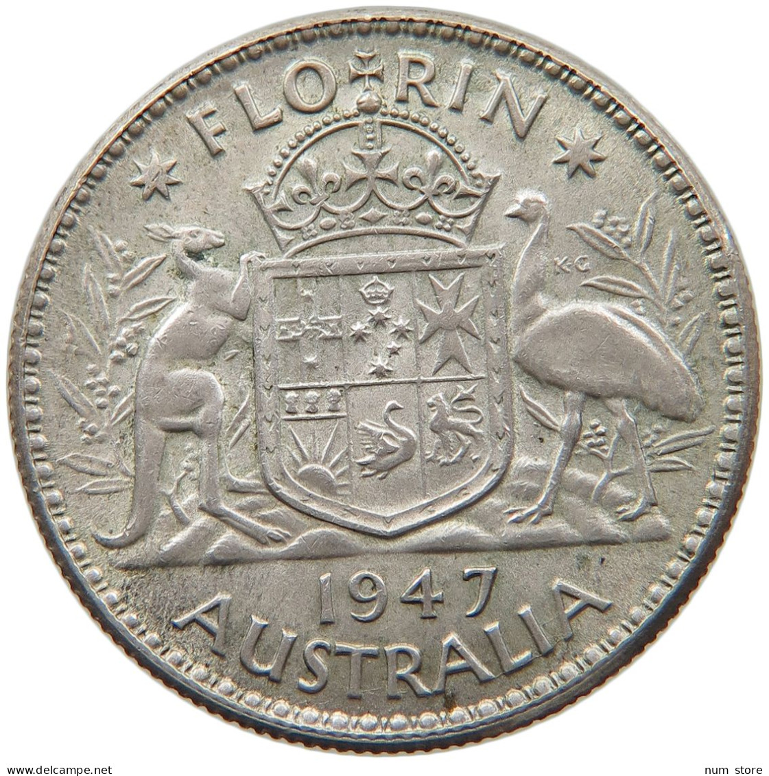 AUSTRALIA FLORIN 1947 #s099 0199 - Florin