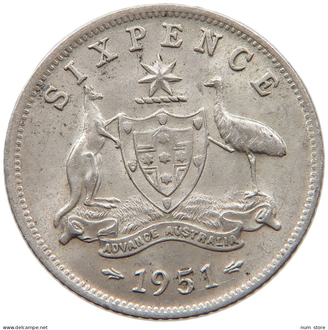 AUSTRALIA 6 PENCE 1951 #s094 0331 - Sixpence