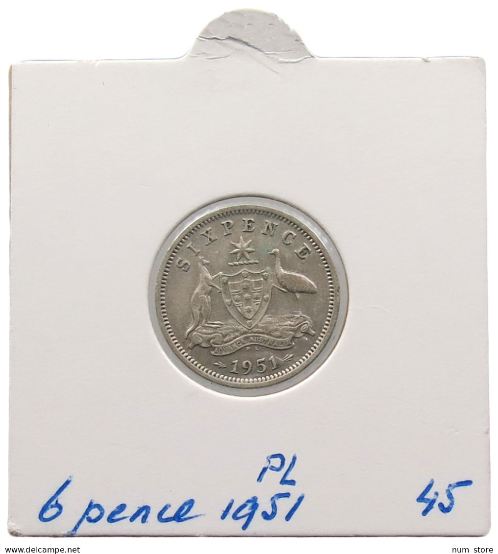 AUSTRALIA 6 PENCE 1951 #alb069 0289 - Sixpence