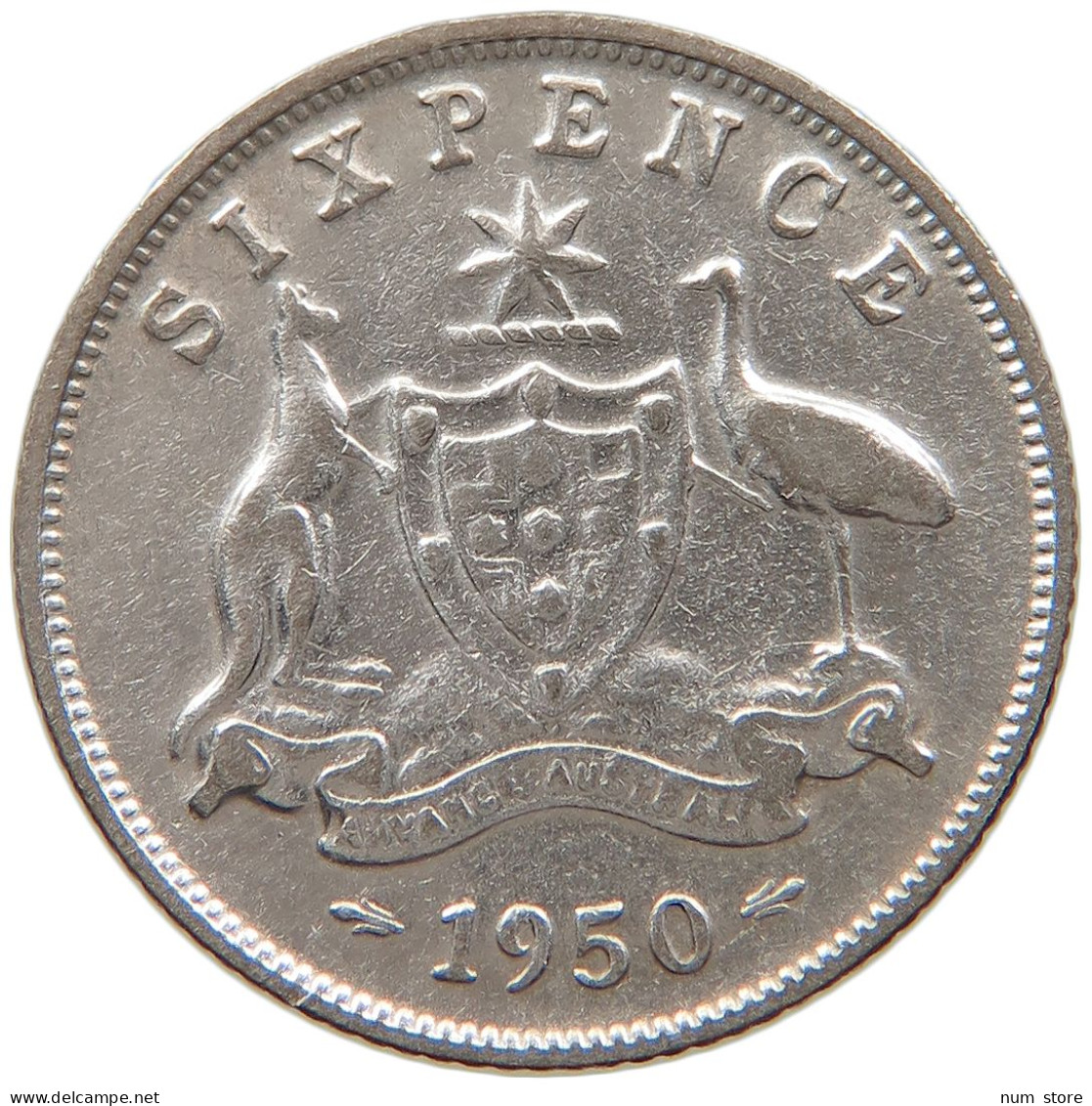 AUSTRALIA 6 PENCE 1950 #s096 0491 - Sixpence