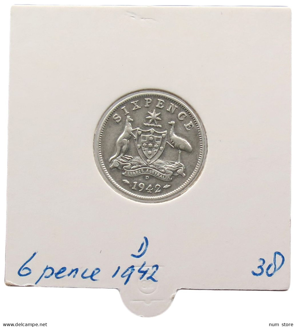 AUSTRALIA 6 PENCE 1942 D #alb069 0233 - Sixpence