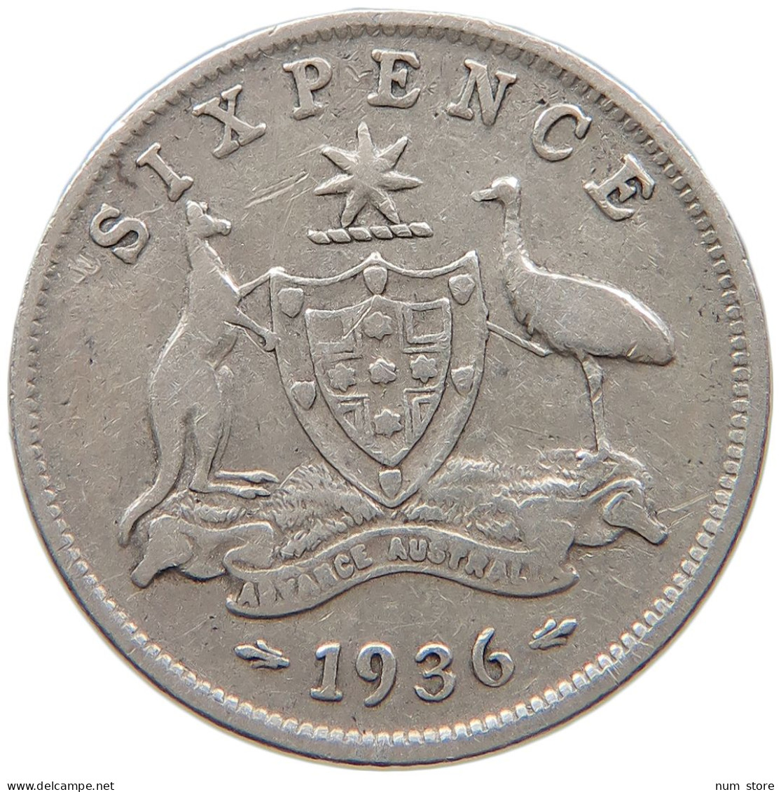 AUSTRALIA 6 PENCE 1936 #s096 0481 - Sixpence