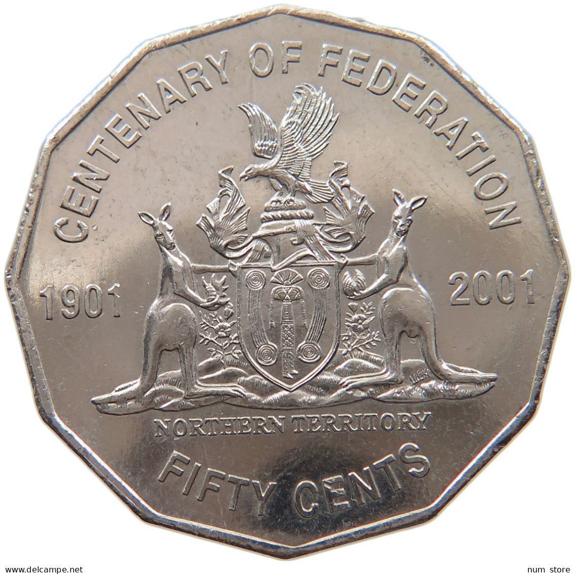 AUSTRALIA 50 CENTS 2001 NORTHERN TERRITORY #s098 0105 - 50 Cents