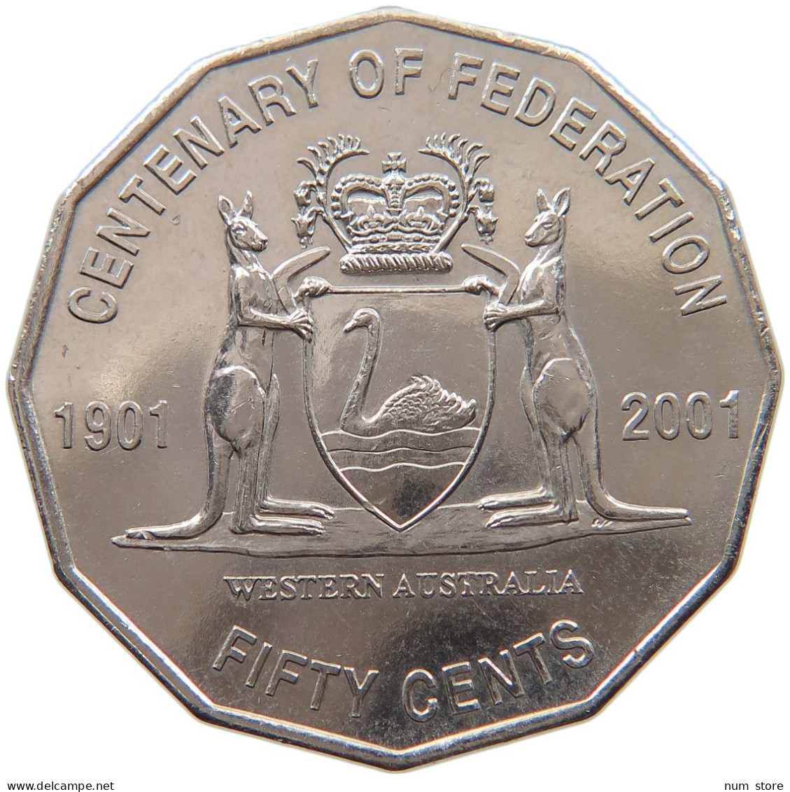 AUSTRALIA 50 CENTS 2001 WESTERN AUSTRALIA #s098 0113 - 50 Cents