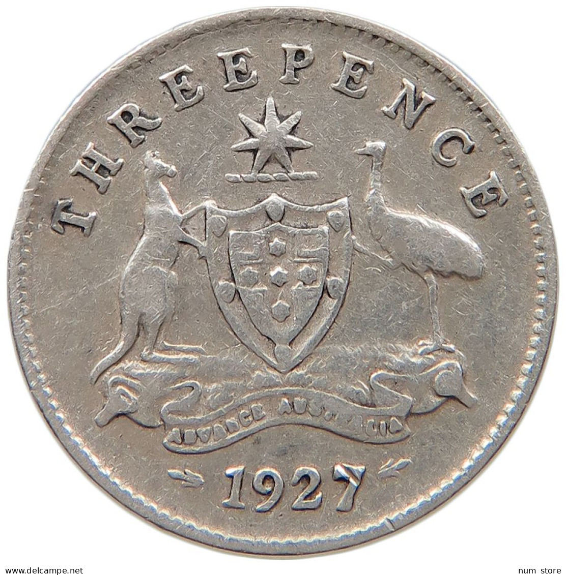 AUSTRALIA 3 PENCE 1927 #s096 0497 - Threepence