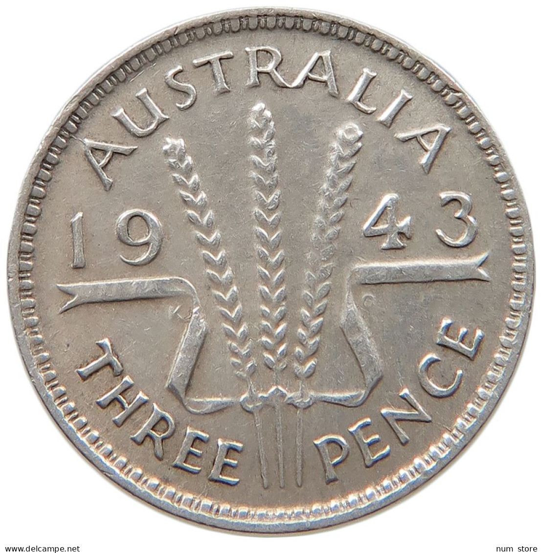 AUSTRALIA 3 PENCE 1943 #s091 0493 - Threepence